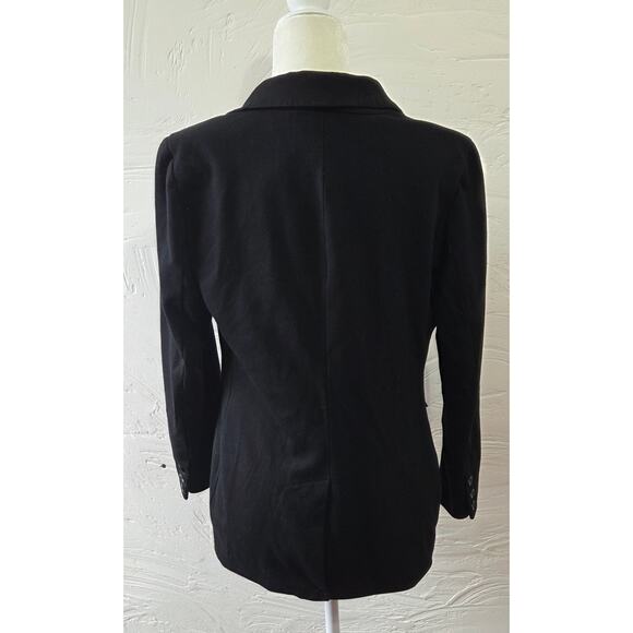 Chico's Womans Black Blazer Leopard Print Lining Size 1 / Medium - Picture 3 of 7